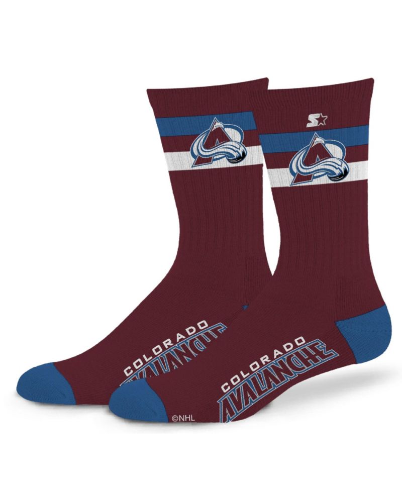 Men's and Women's Colorado Avalanche Team Color Two-Stripe Crew Socks