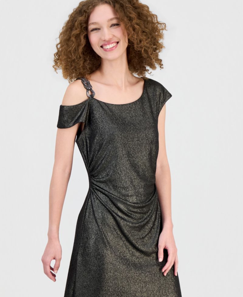 Women's Off-The-Shoulder Stone Medallion Dress