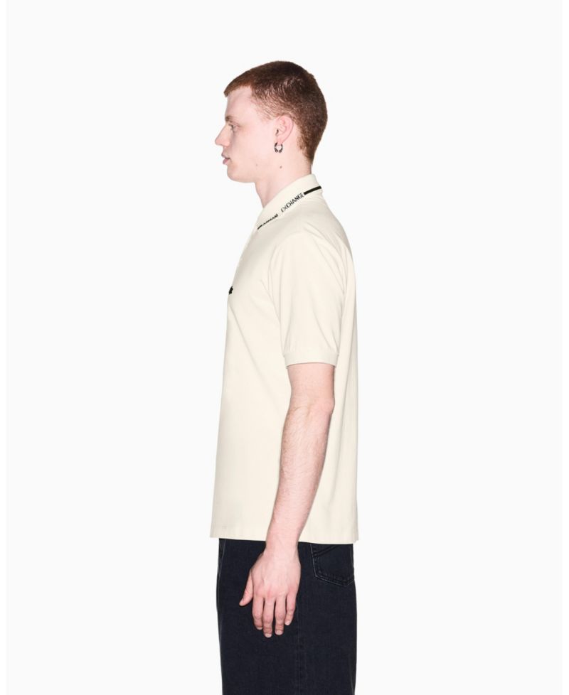 Men's Pique Tipping Wording Polo Shirt