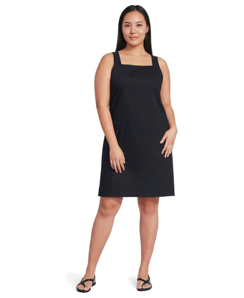 Plus Size Linen Shift Above the Knee Dress