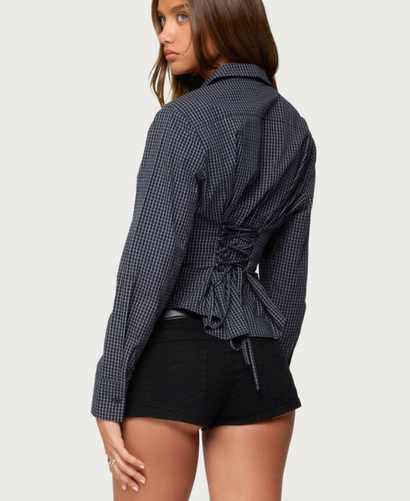 Women's Lisbet Checkered Button Up Shirt