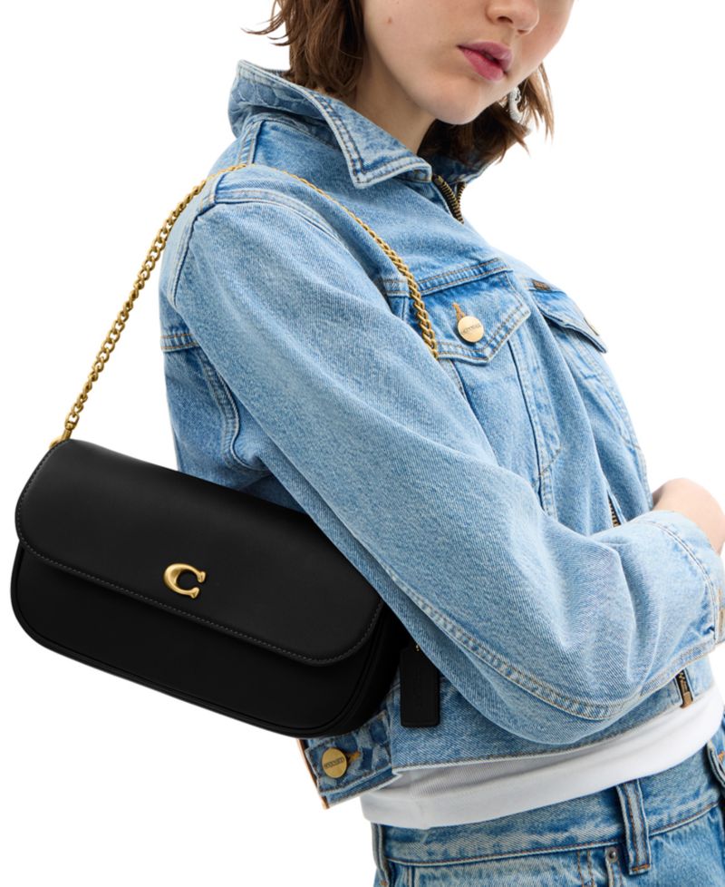 Brook Small Leather Flap Slim Shoulder Bag