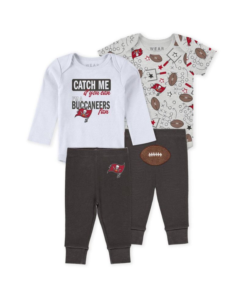 Baby Boys and Girls Newborn 3-Piece Tampa Bay Buccaneers Turn Me Around Bodysuits and Pant Set