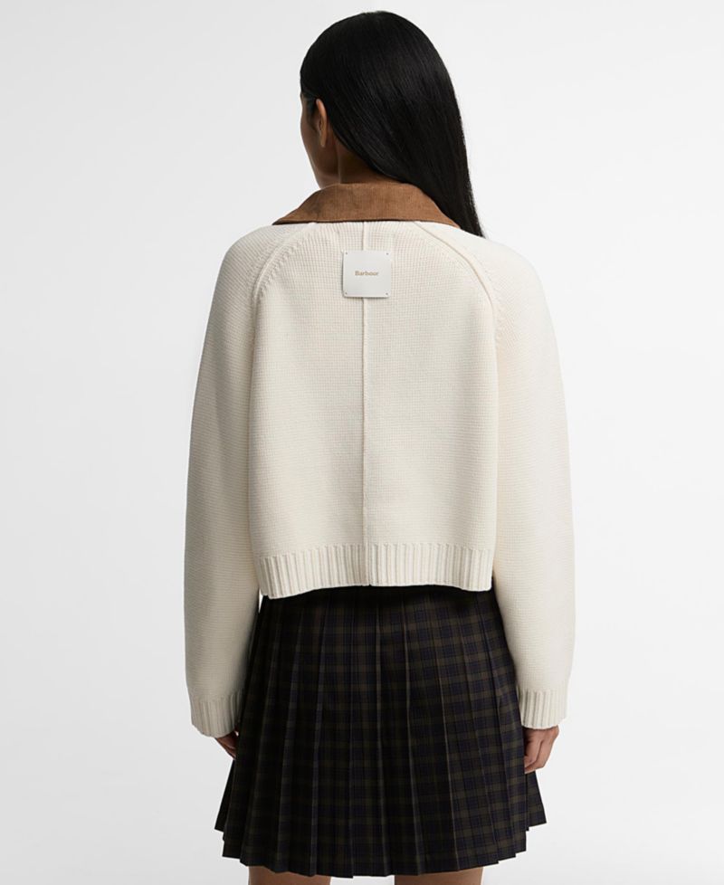 Women's Alverstone Kni Cropped Corduroy-Collar Cardigan