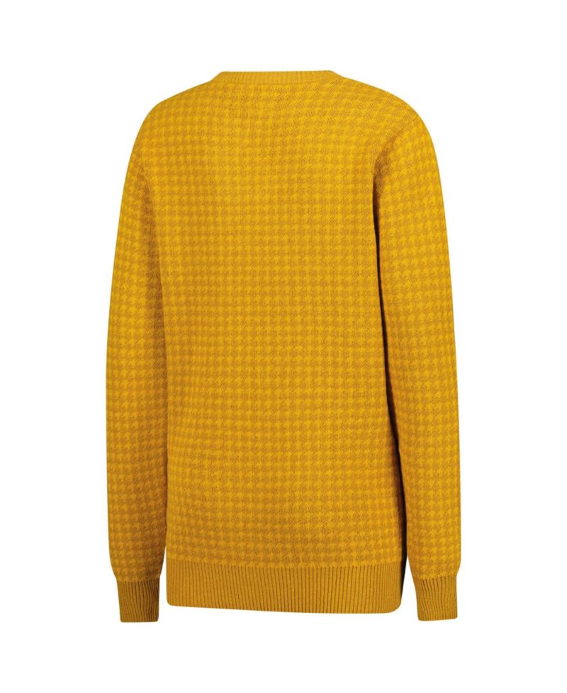 Men's and Women's Maize Michigan Wolverines Renew Knit Vintage Houndstooth Sweater