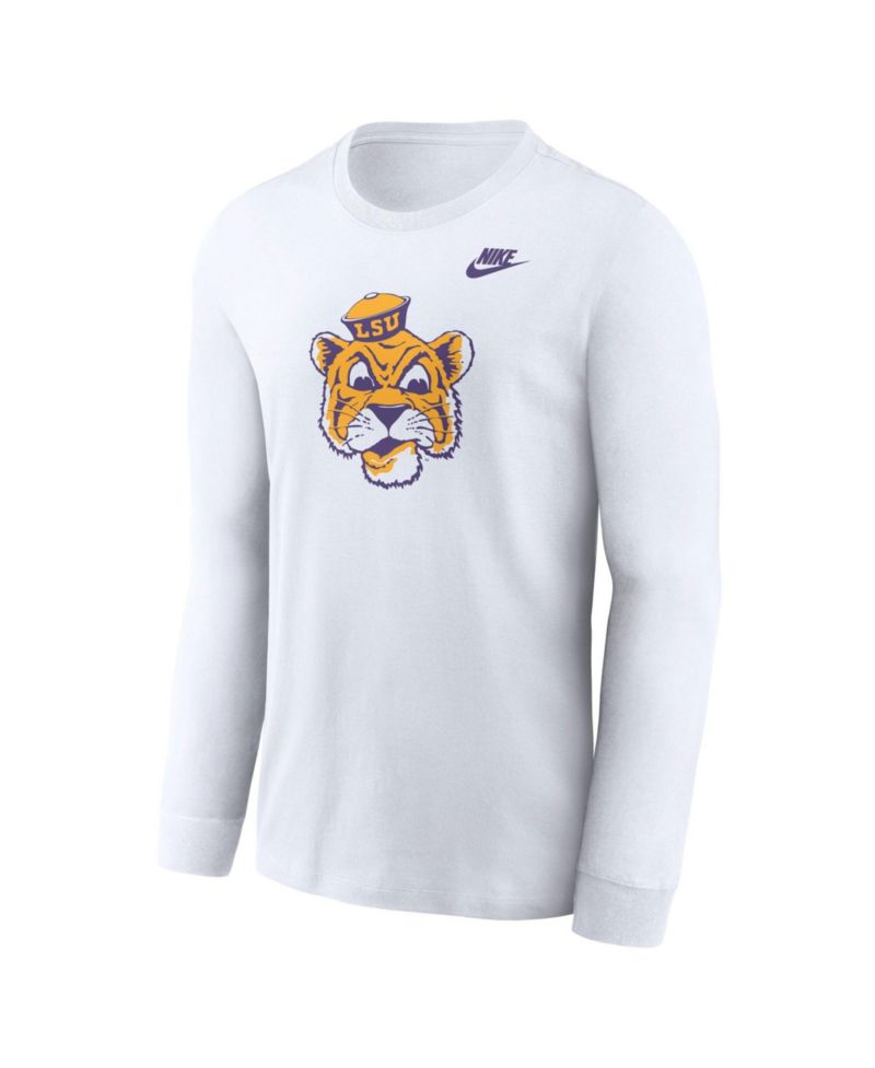 Men's White LSU Tigers Legacy Primary Logo Long Sleeve T-Shirt