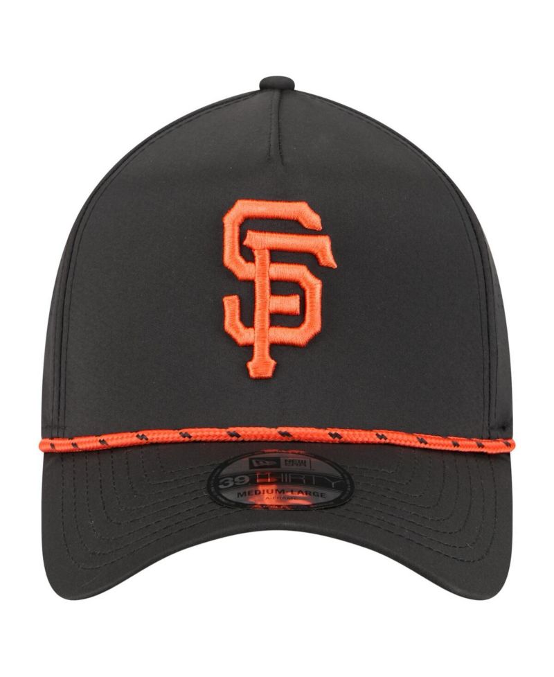 Men's Black San Francisco Giants 39THIRTY A-Frame Perforated Flex Hat