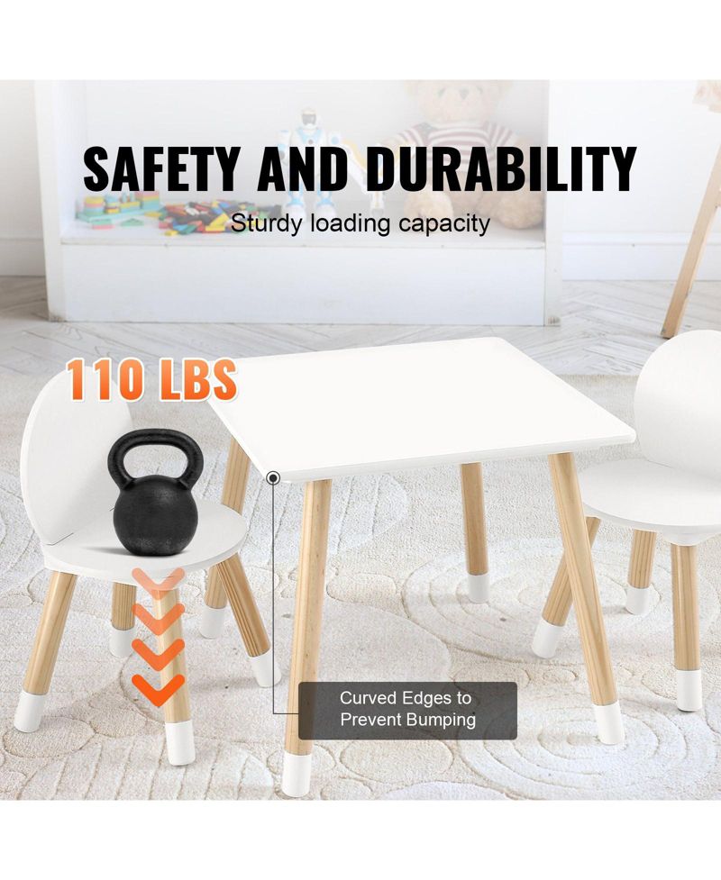 Kids Table and 2 Chairs Set for Art Craft Reading and Learning Activities