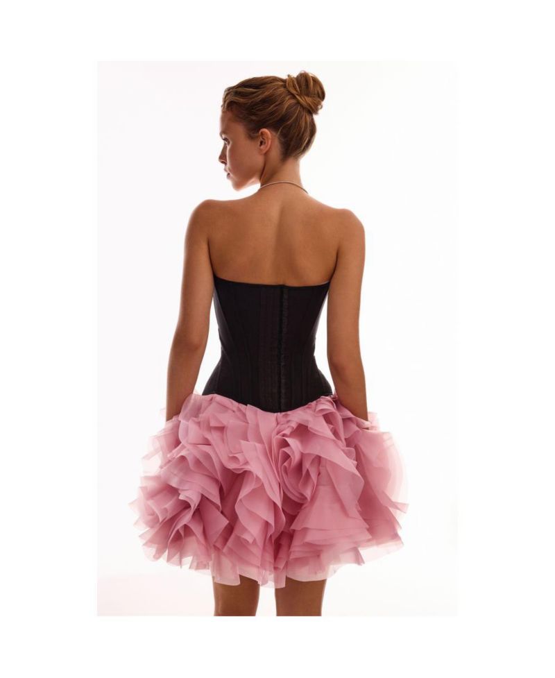 Women's Smart heart-shaped low-waist black fitted corset