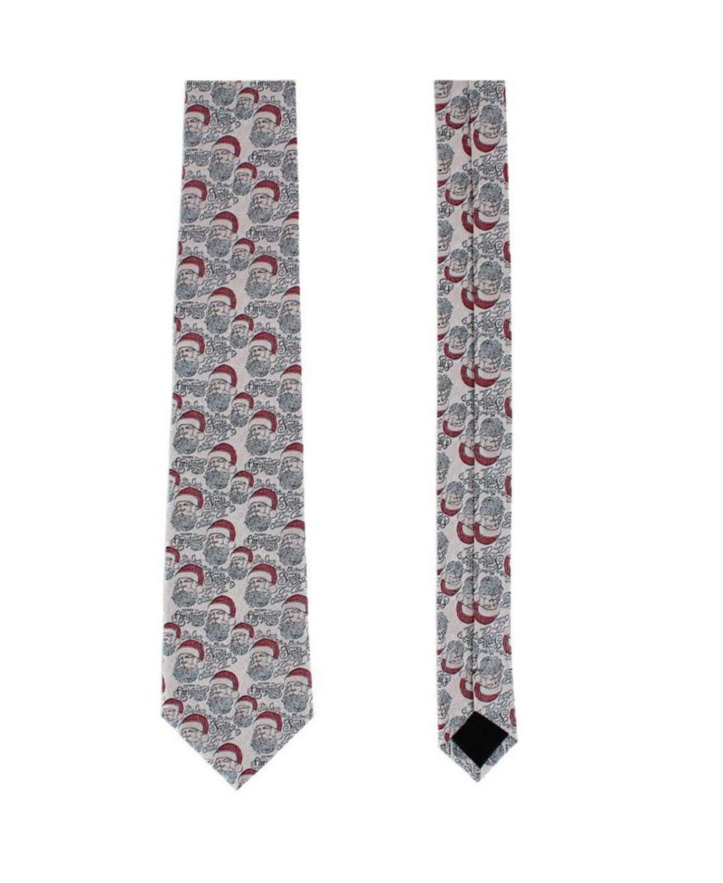 Men's Santa Claus Is Watching Silk Tie and Pocket Square Bundle