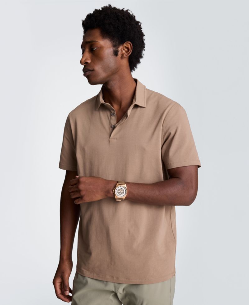 Men's Short-Sleeve Collared Slim-Fit Polo Shirt