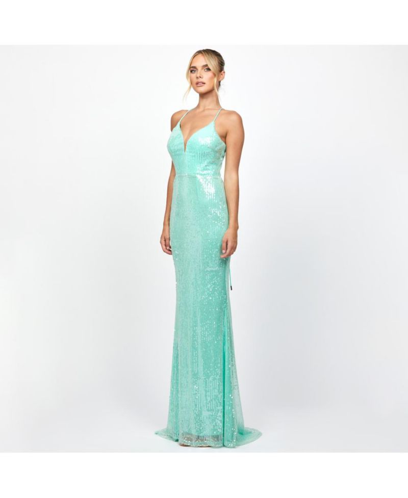 Indyana Sequin Strappy Back Maxi