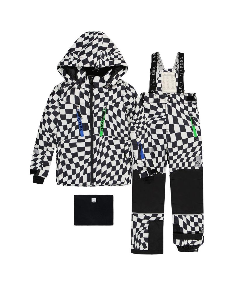 Little and Big Boy 6-16 Two Piece Teknik Snowsuit Checkered Print