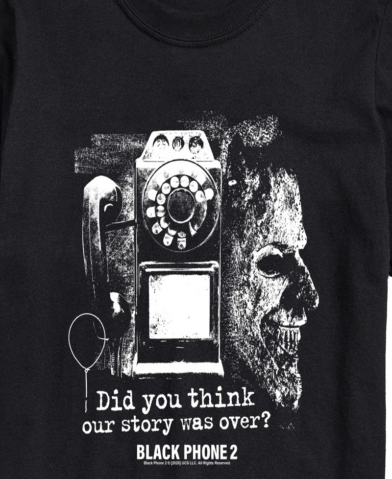 Men's Black Phone 2 Collage Short-Sleeve Graphic T-Shirt