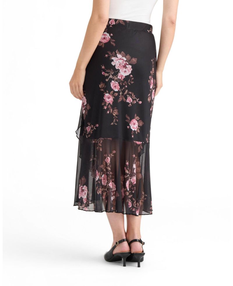 Women’s Ruffle Hem Mesh Skirt