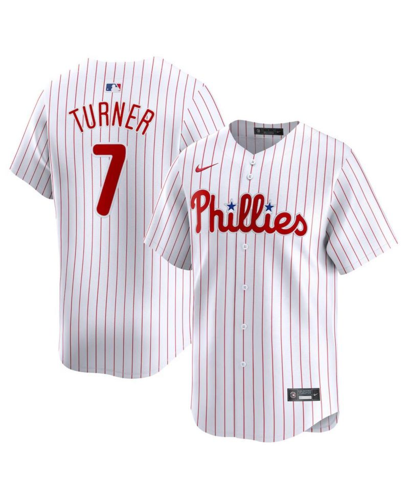 Men's Trea Turner White Philadelphia Phillies Home Limited Player Jersey