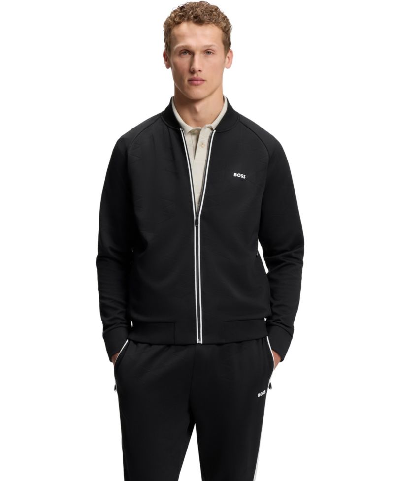 Men's Triangle-Jacquard Zip-Up Sweatshirt