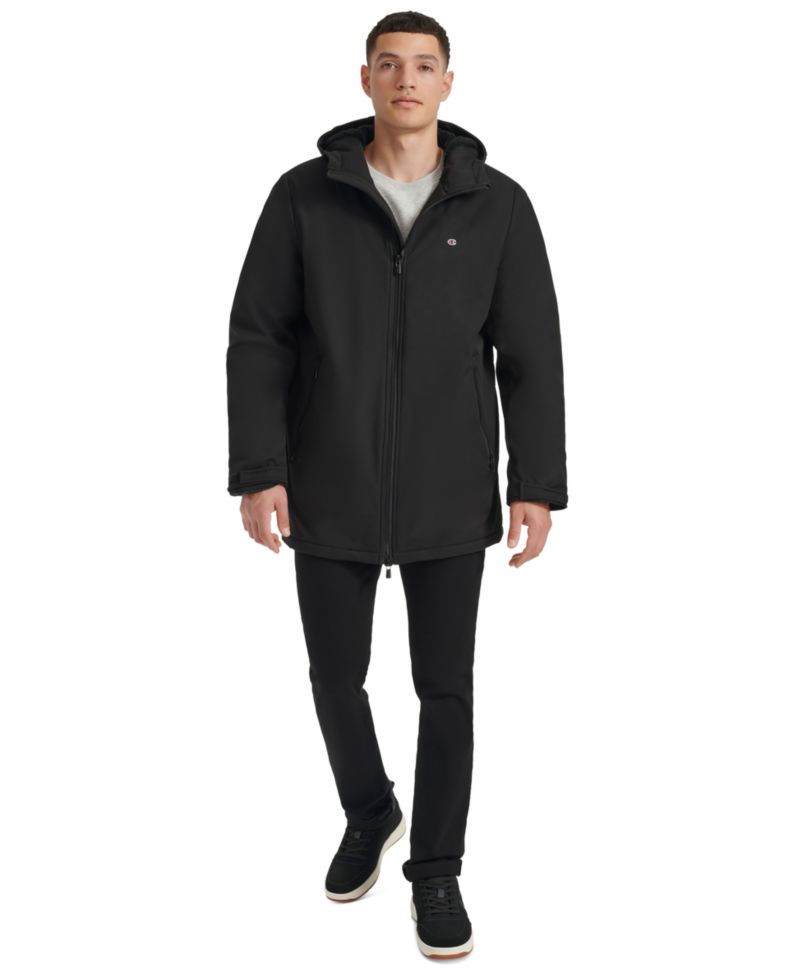 Men's Performance Hooded, Faux Sherpa-Lined Peacoat Jacket