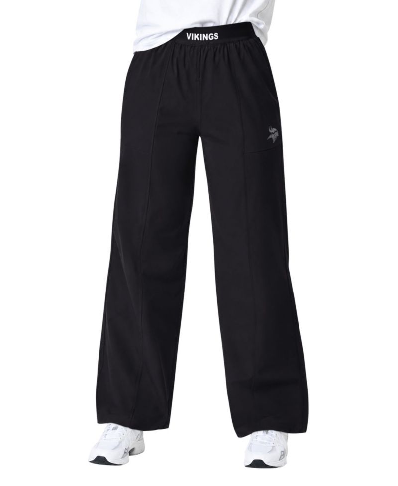 Women's Black Minnesota Vikings Athleisure Wide-Leg Pants