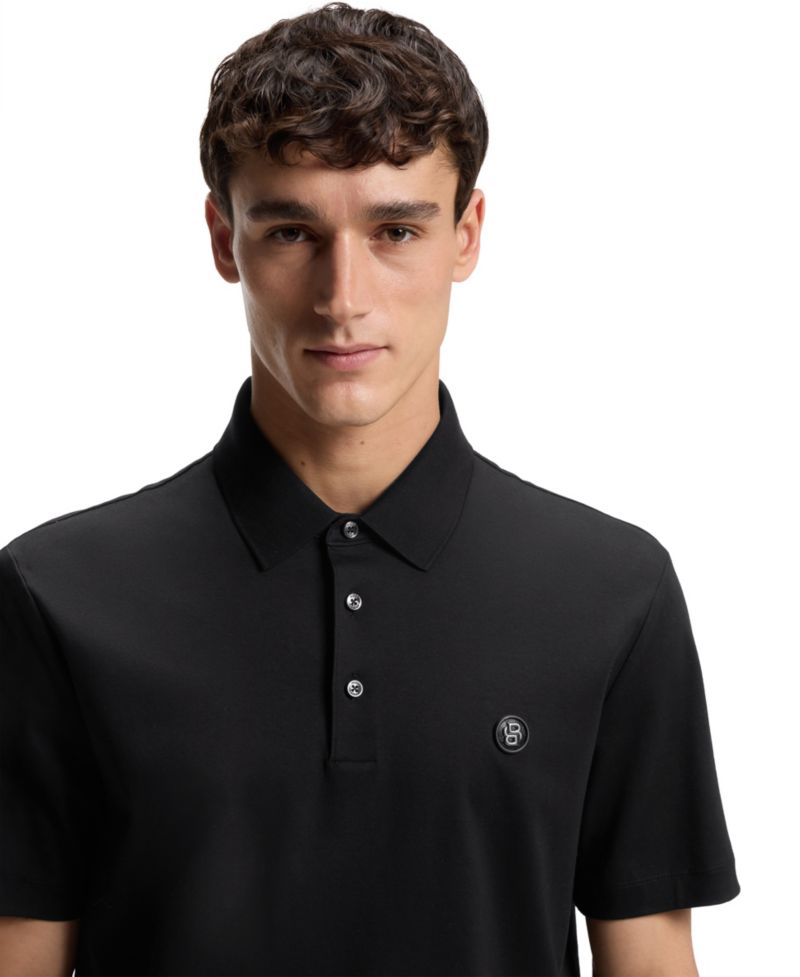 Men's Mercerised Cotton Monogram Regular-Fit Polo Shirt