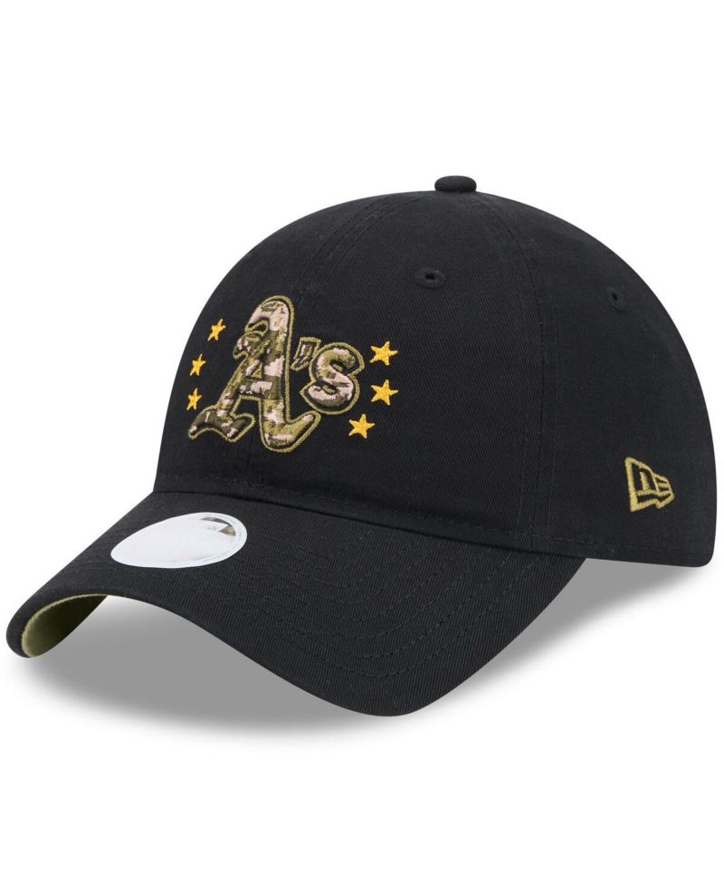 Women's Black Oakland Athletics 2024-Armed Forces Day 9TWENTY Adjustable Hat