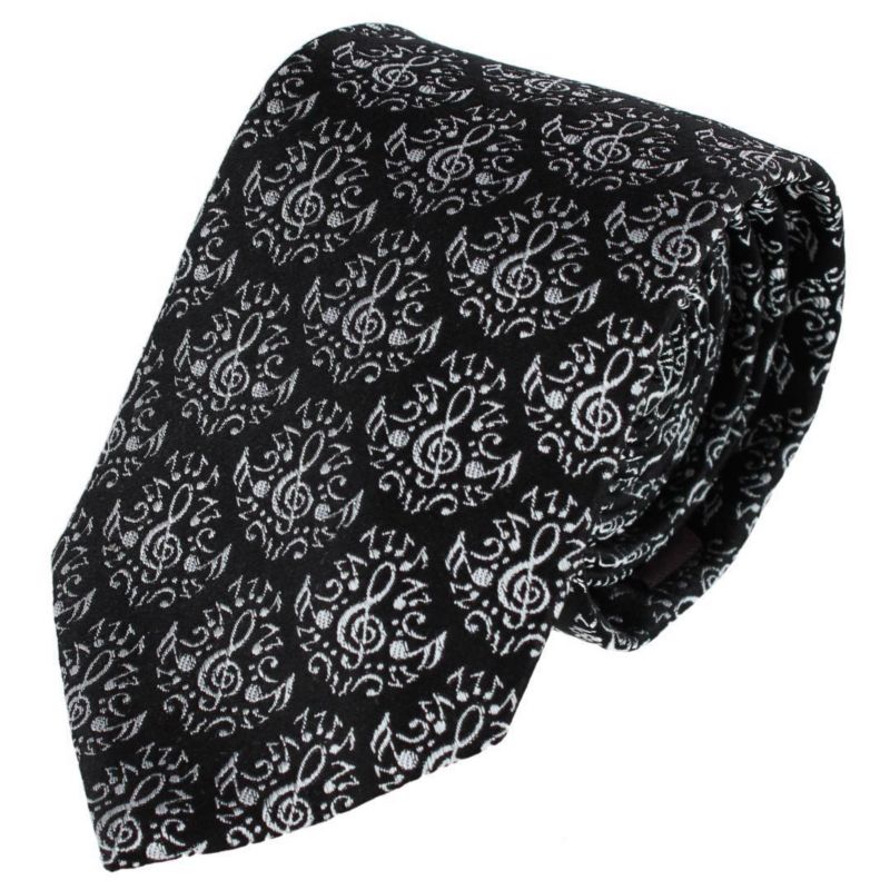 Men's Maestro's Melody Mayhem Muscial Note Novelty Silk Necktie