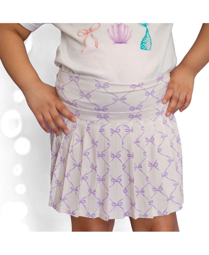Big Girls Lavender Bow Trellis Athletic Skort