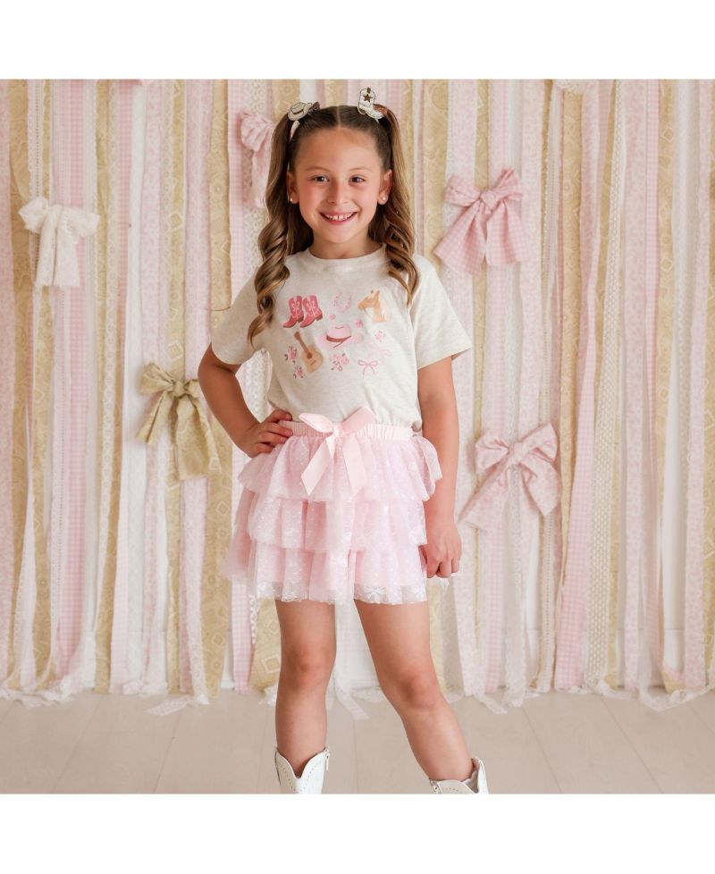 Little Girls 5-8 Western Girlie Short Sleeve T-Shirt