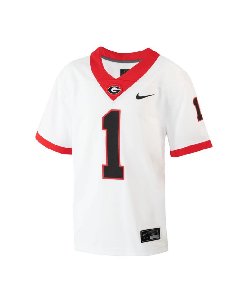 Big Boys #1 White Georgia Bulldogs 1st Armored Division Old Ironsides Untouchable Football Jersey