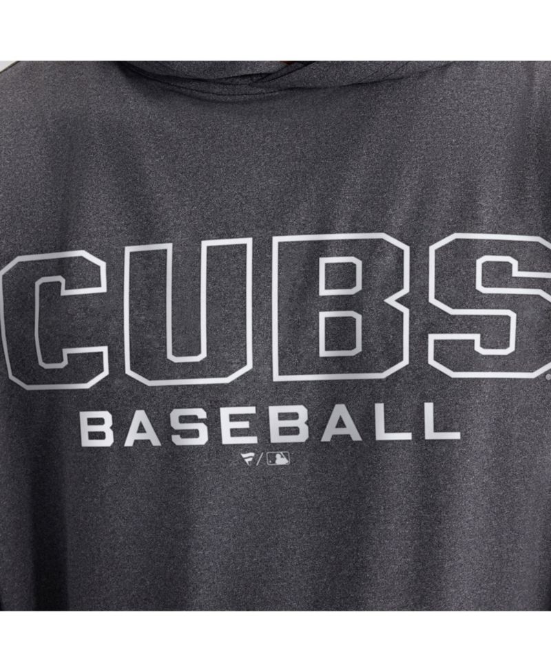 Men's Charcoal Chicago Cubs Clutch Long Sleeve Hooded T-Shirt