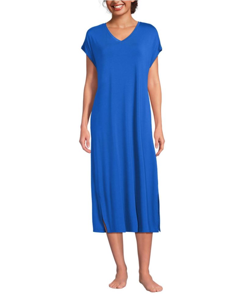 Women's Cooling Cap Sleeve Midi Nightgown
