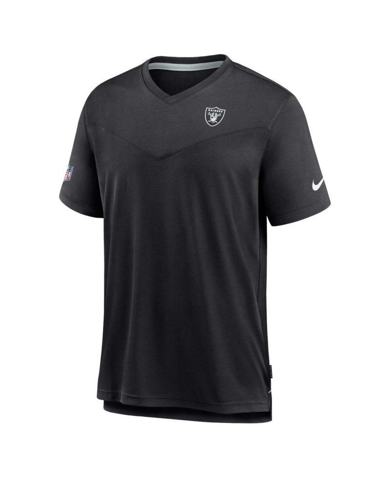 Men's Black Las Vegas Raiders 2022 Sideline Coach Chevron Lock Up Performance V-Neck T-shirt