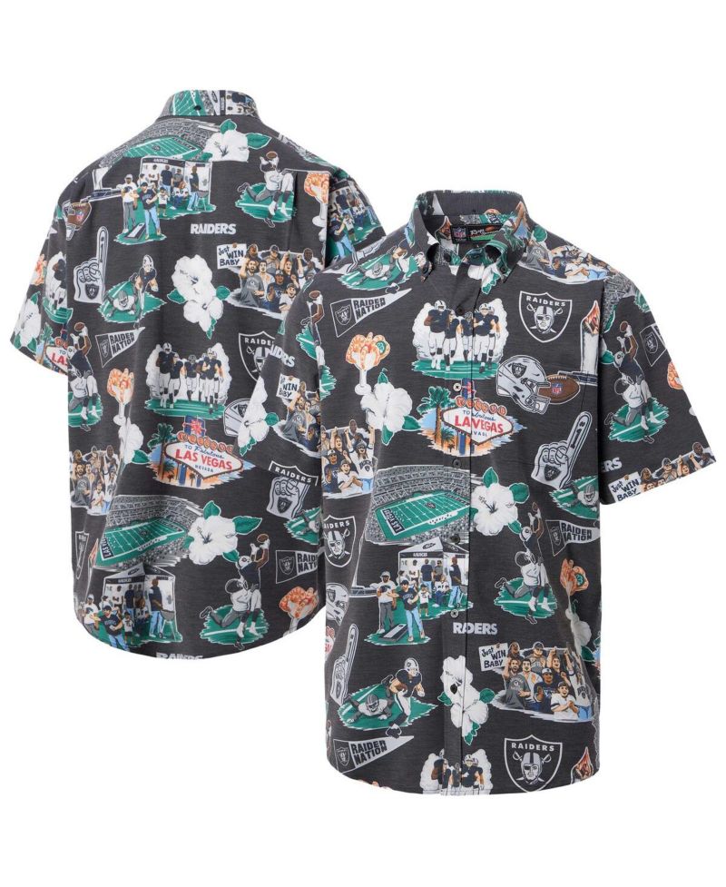 Men's Black Las Vegas Raiders Scenic Button-Down Shirt