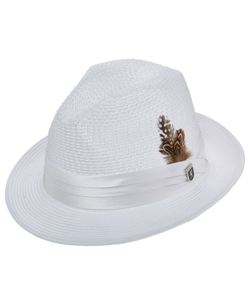 Men's Solid Vent Paper Milan Fedora Hat