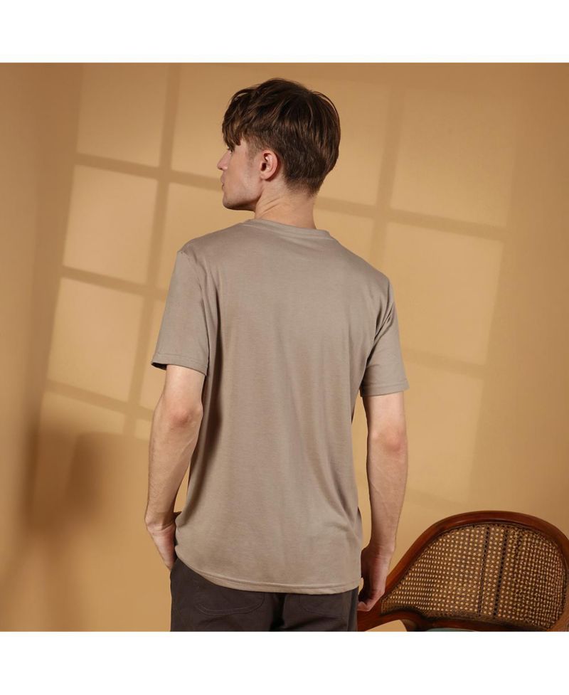 Men's Cloud Grey Solid Regular T-Shirt