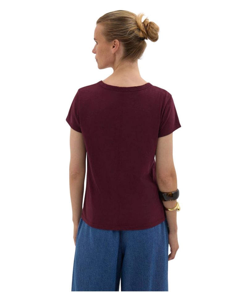 Women's Minna Slim Fit Scarf Detail Slub T-Shirt