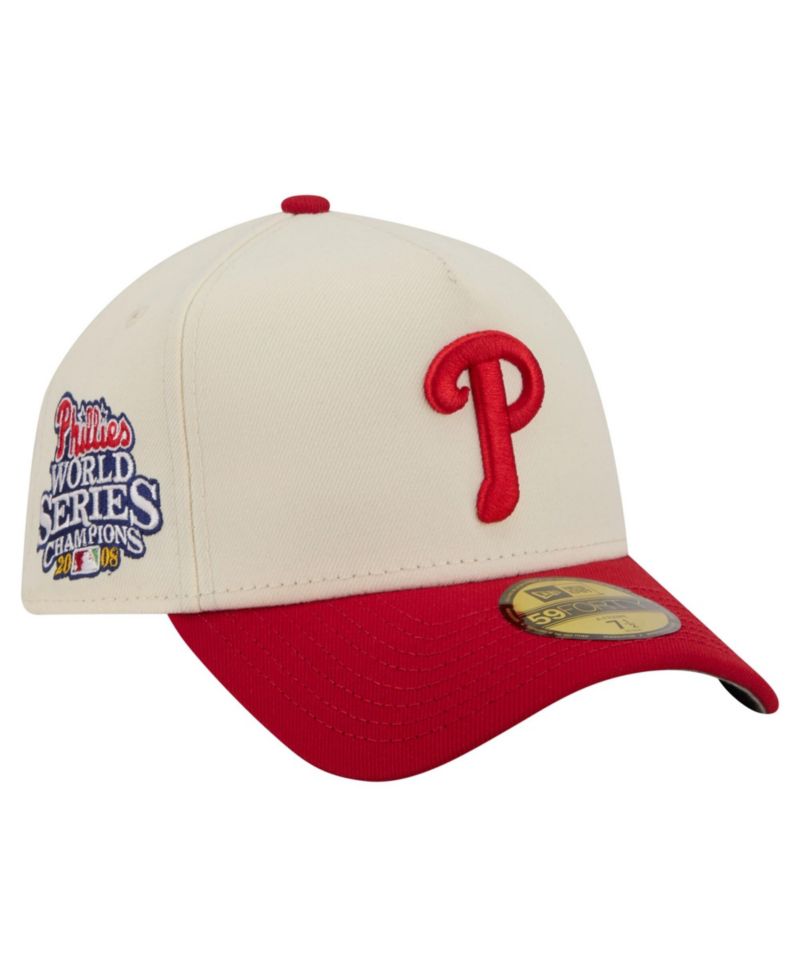 Men's Cream Philadelphia Phillies Chrome A-Frame 59FORTY Fitted Hat