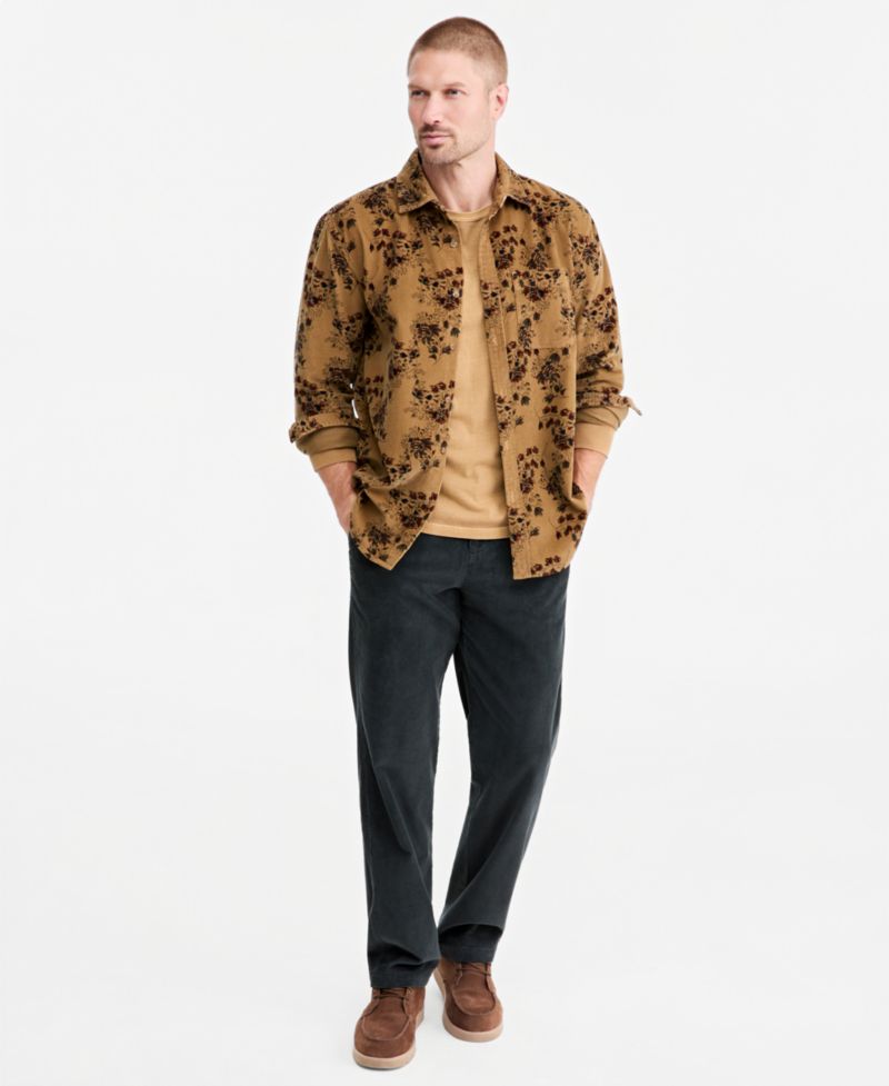 Men's Corduroy Paisley Floral Shirt