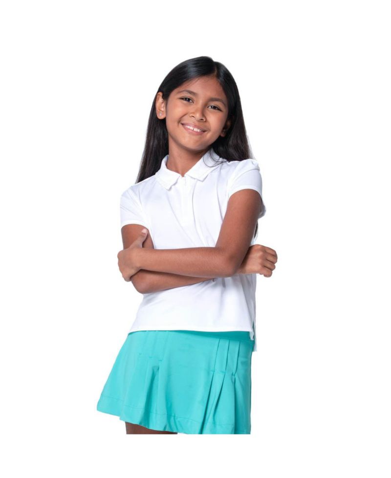 Girls Pleated Short Sleeve Golf Polo