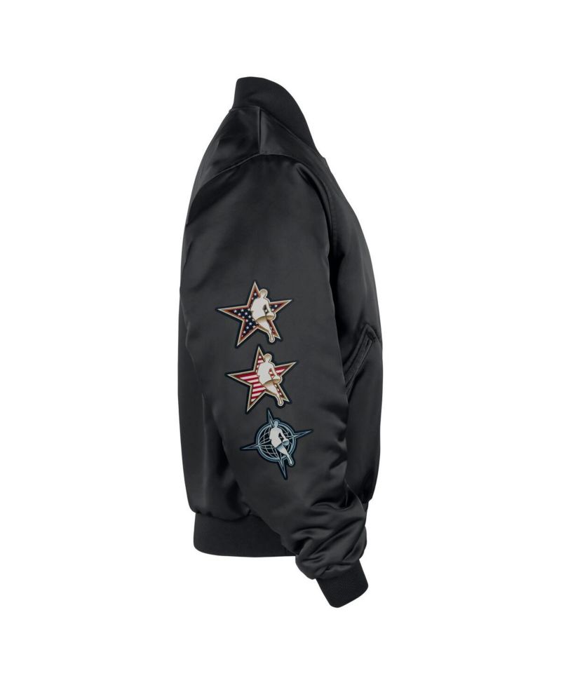 Men's Black 2026 NBA All-Star Game Satin Full-Snap Jacket