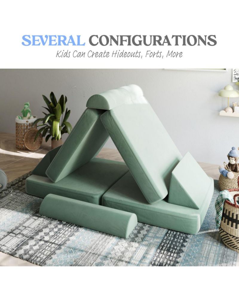 Conner Modular Play Couch For Kids With Convertible 6-Piece Design And Soft Foam Cushions