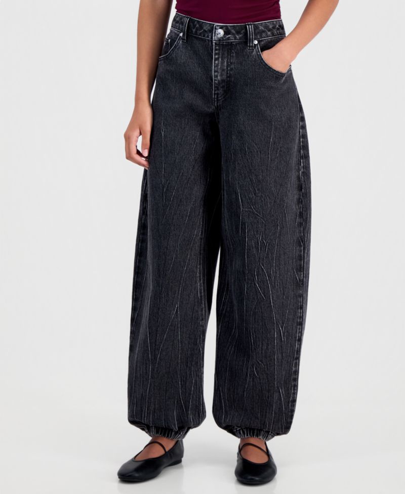 Juniors' Balloon-Leg Jogger Jeans