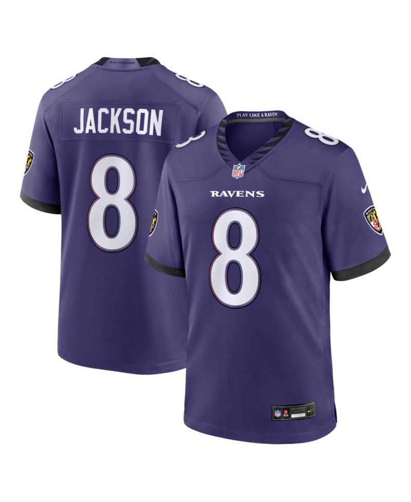 Men's Lamar Jackson Purple Baltimore Ravens Team Game Jersey