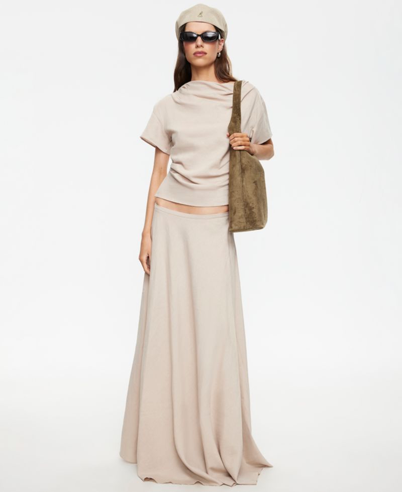 Women's Linen Halcyon Zippered Maxi Skirt