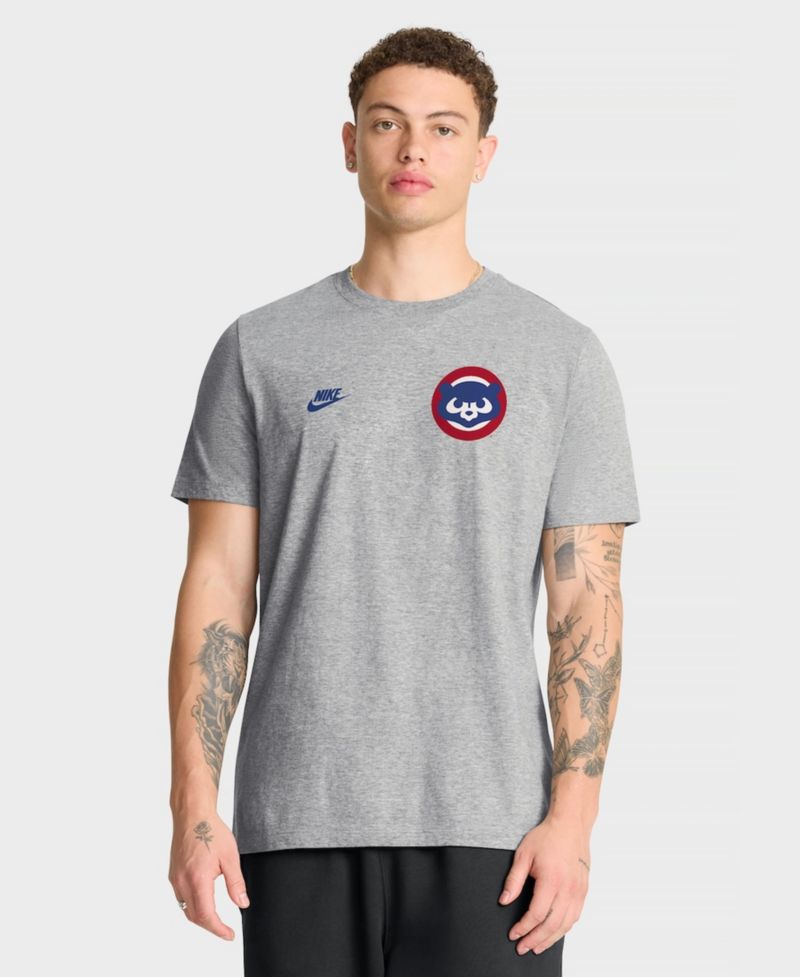Men's Heather Gray Chicago Cubs Cooperstown 2-Hit T-Shirt