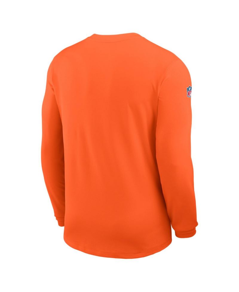 Men's Orange Denver Broncos Sideline Coaches UV Dri-FIT Long Sleeve T-Shirt