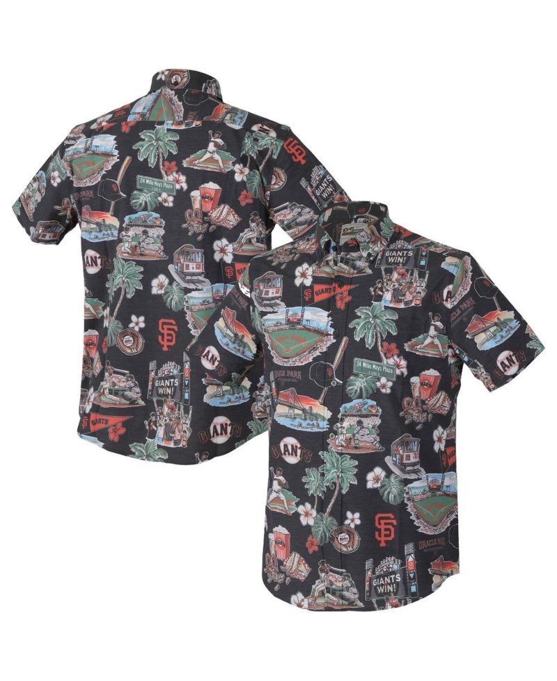 Men's Black San Francisco Giants Scenic Tri-Blend Performance Button-Up Top