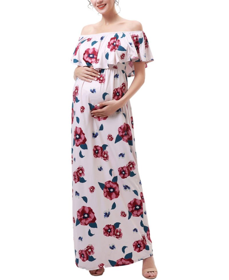 Women's Floral Print Nursing Maxi Dress