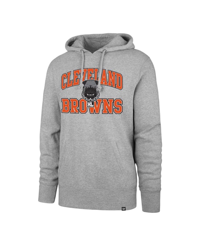 Men's Gray Cleveland Browns Dawg Pound XL Velocity Headline Pullover Hoodie