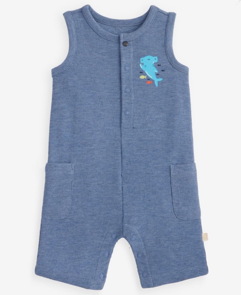Baby Boys' 0M-24M Shark Waffle Romper